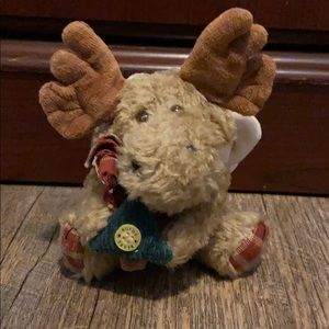 BOYDS BEARS Moose Angel w/ Wings Holding Pine Tree